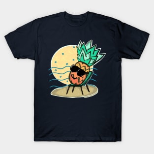 Mister Pineapple on Beach T-Shirt